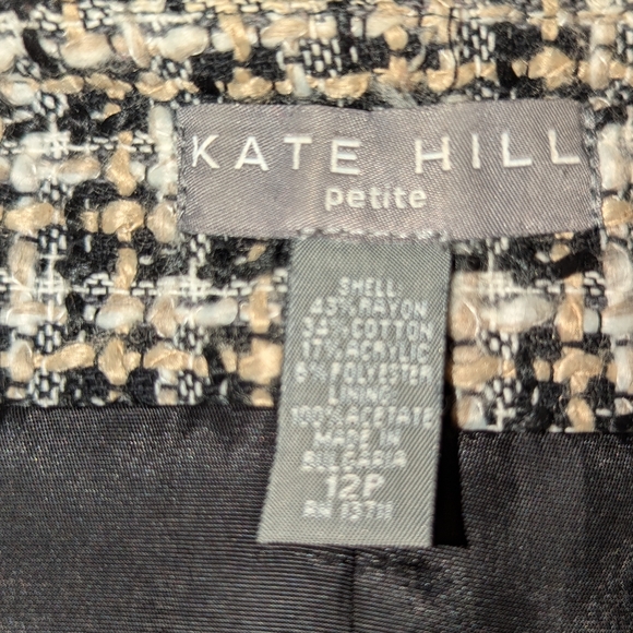 Kate Hill textured tweed jacket, 12P, black, tan, and white - Picture 9 of 9
